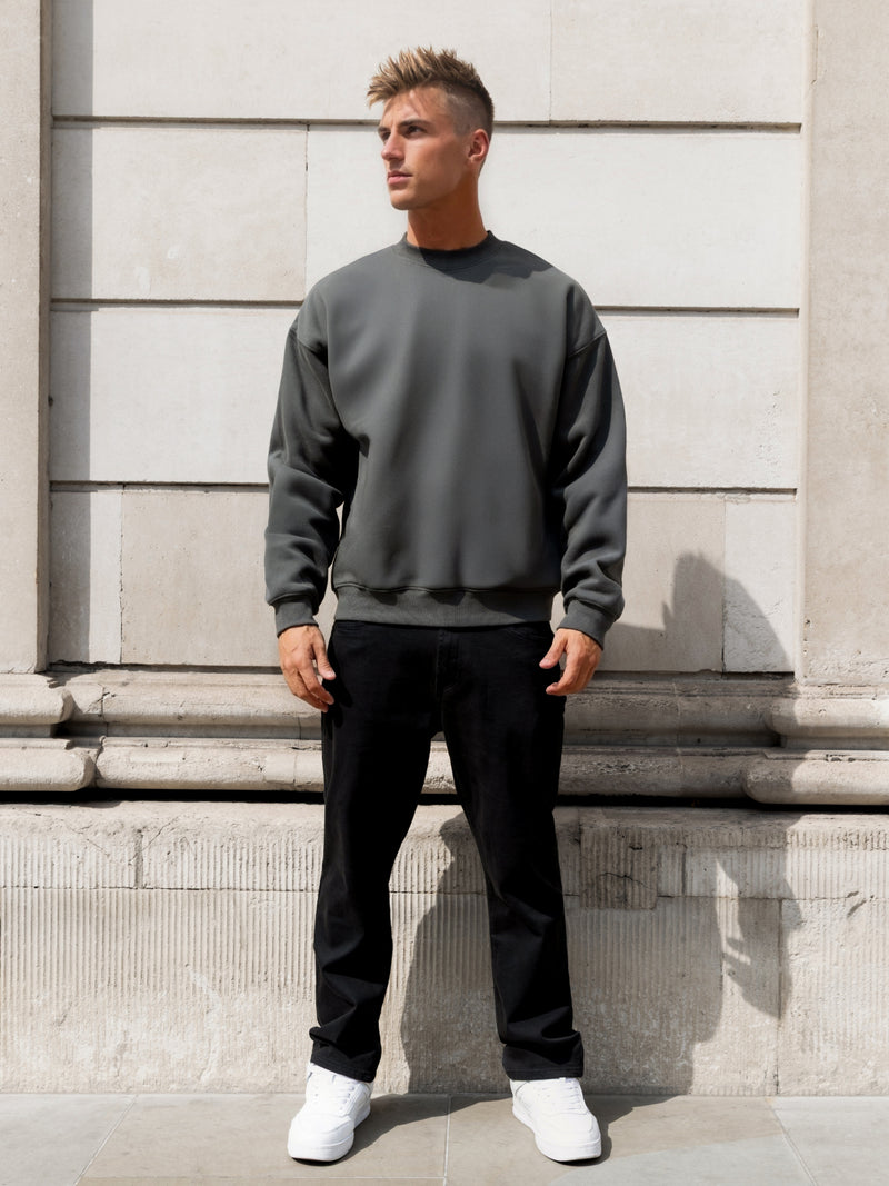 Declan Relaxed Sweater - Khaki Grey