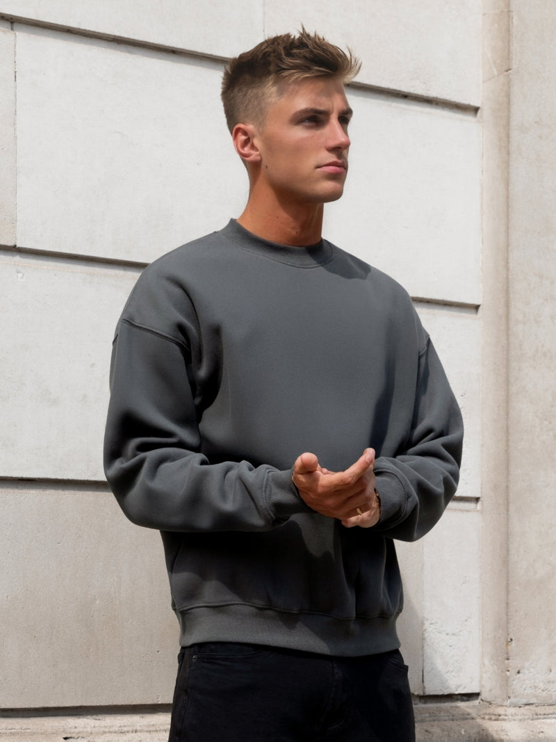 Declan Relaxed Sweater - Khaki Grey