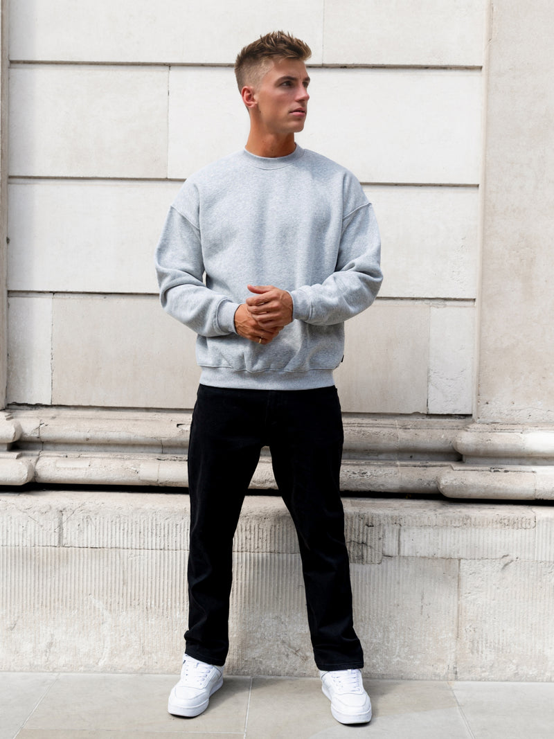 Declan Relaxed Sweater - Marl Grey