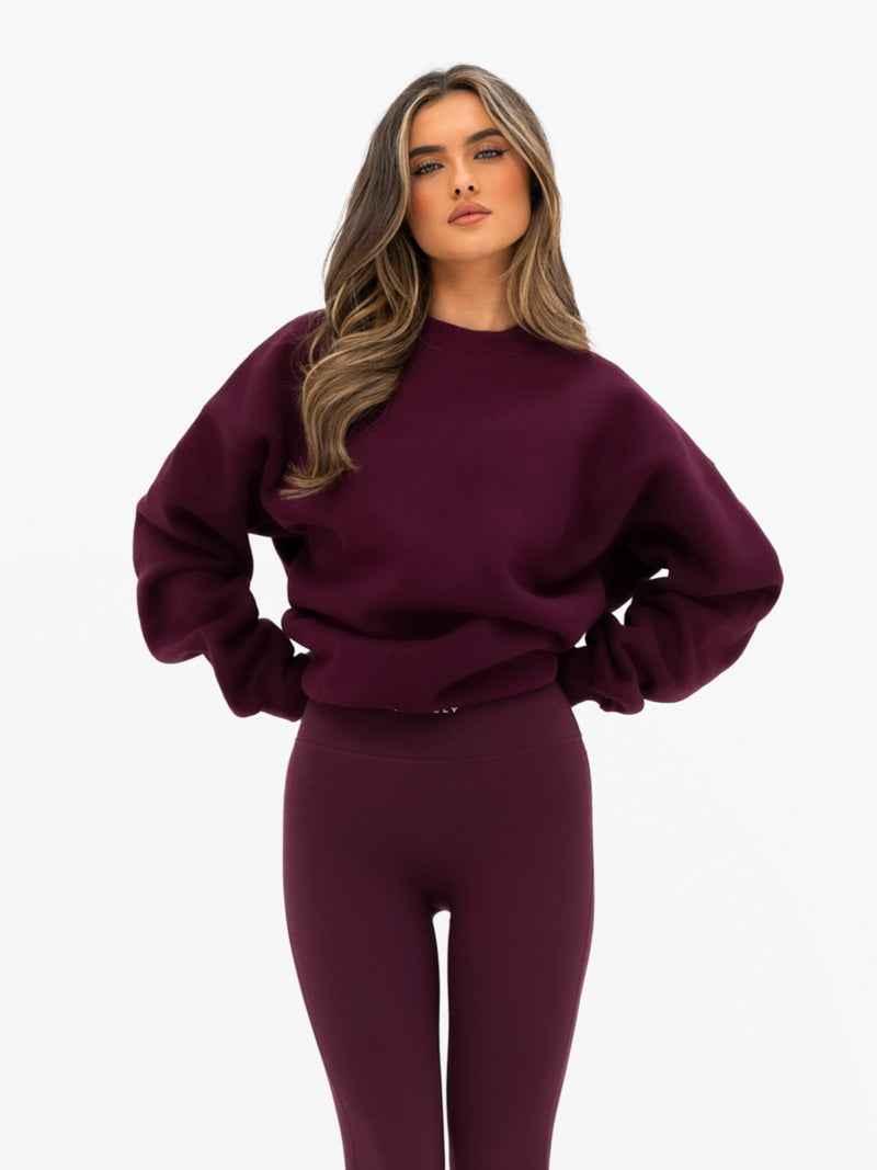 Kayla Oversized Sweater - Dark Cherry