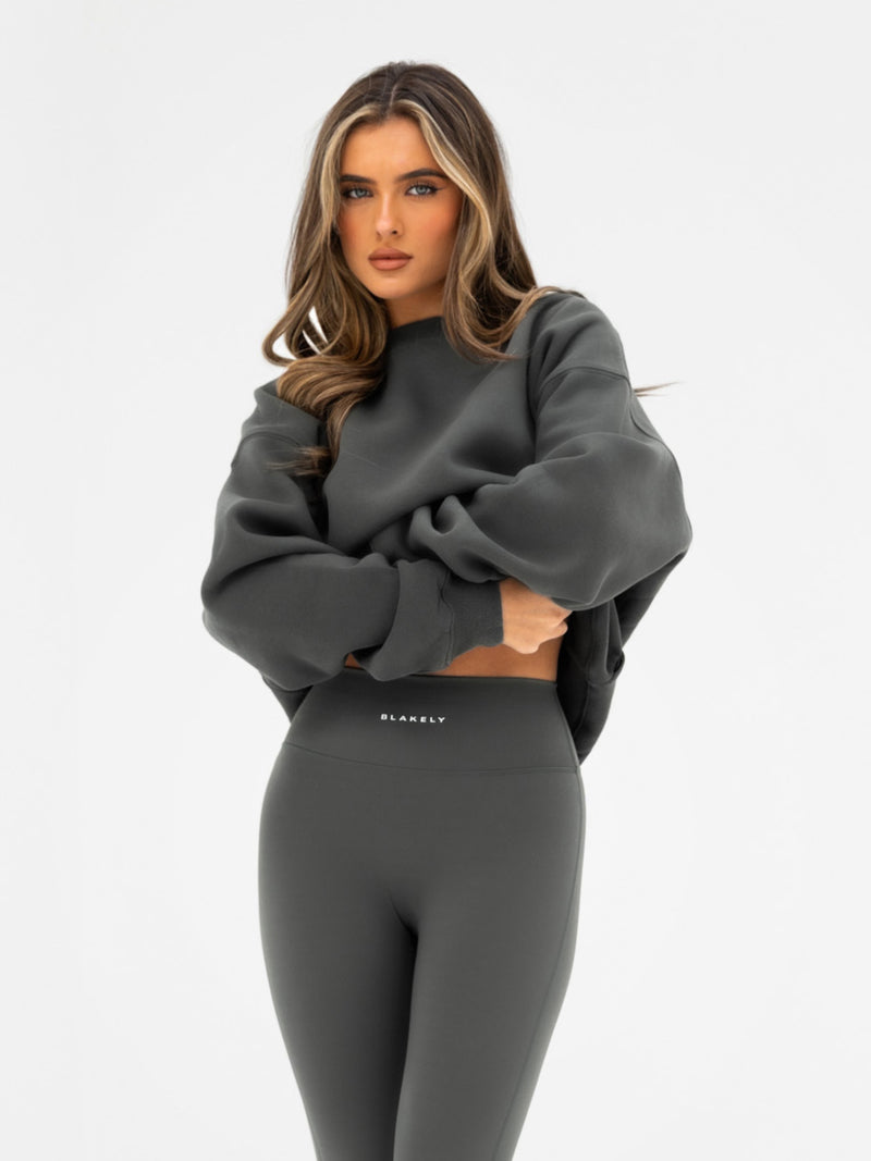 Kayla Oversized Sweater - Khaki Grey