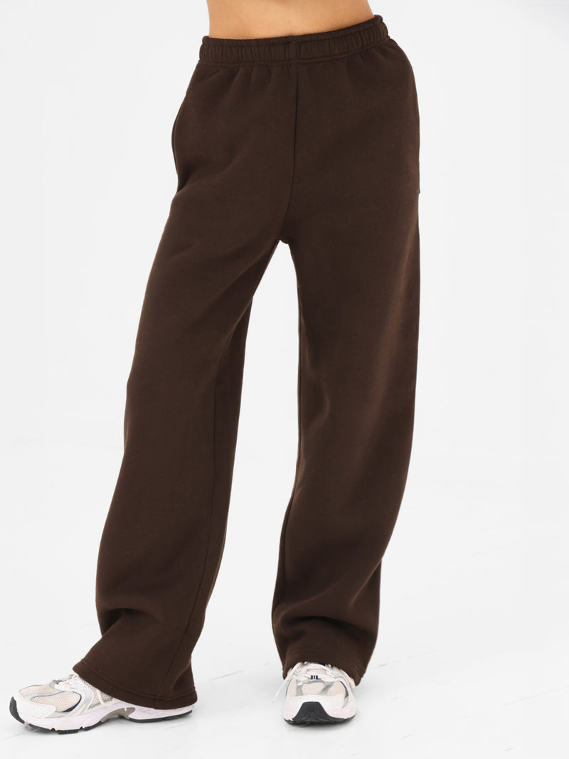 Isabel Wide Leg Sweatpants - Coffee Bean