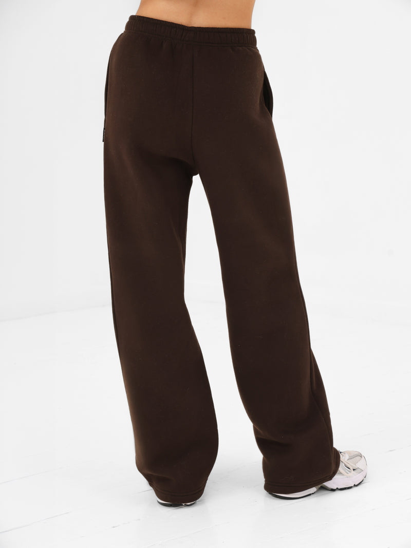 Isabel Wide Leg Sweatpants - Coffee Bean