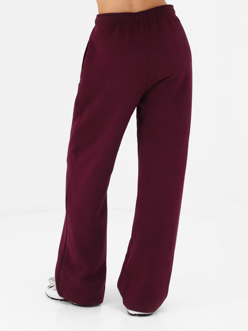 Isabel Wide Leg Sweatpants - Deep Burgundy