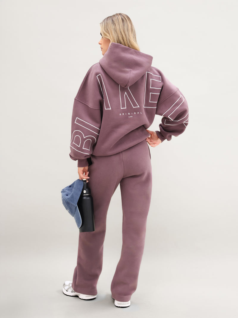 Embroidered Isabel Oversized Hoodie - Washed Plum
