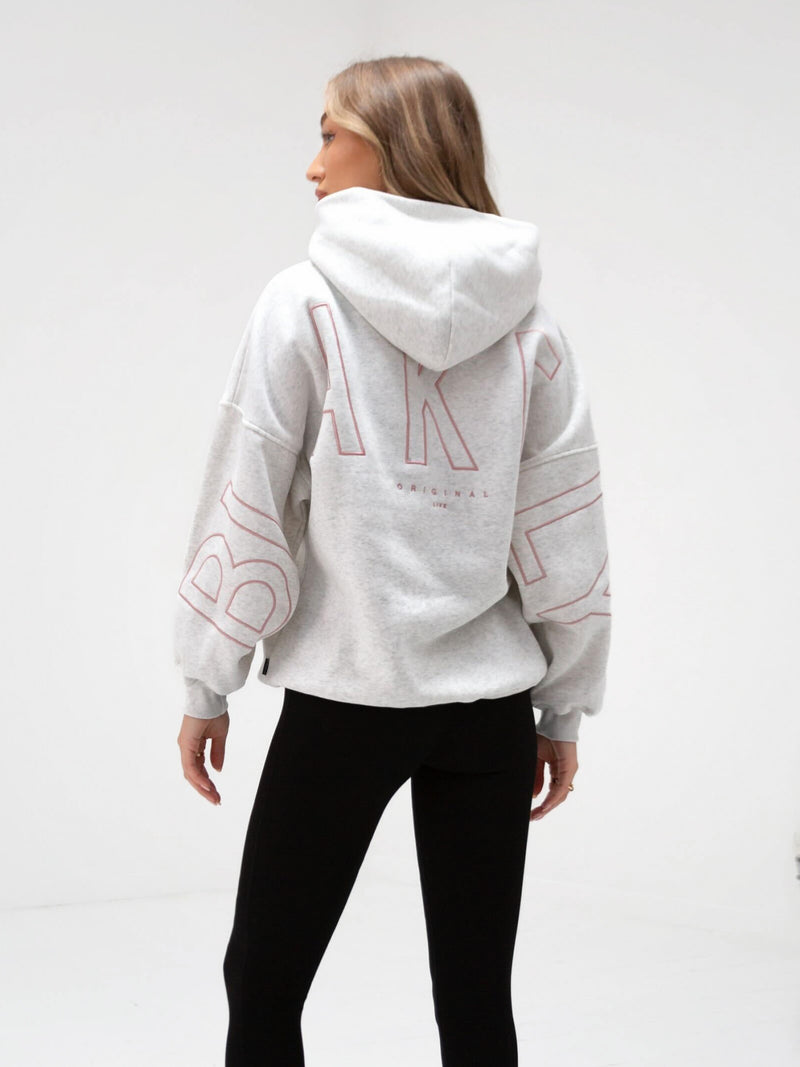 Embroidered Isabel Oversized Hoodie - Bubblegum Pink