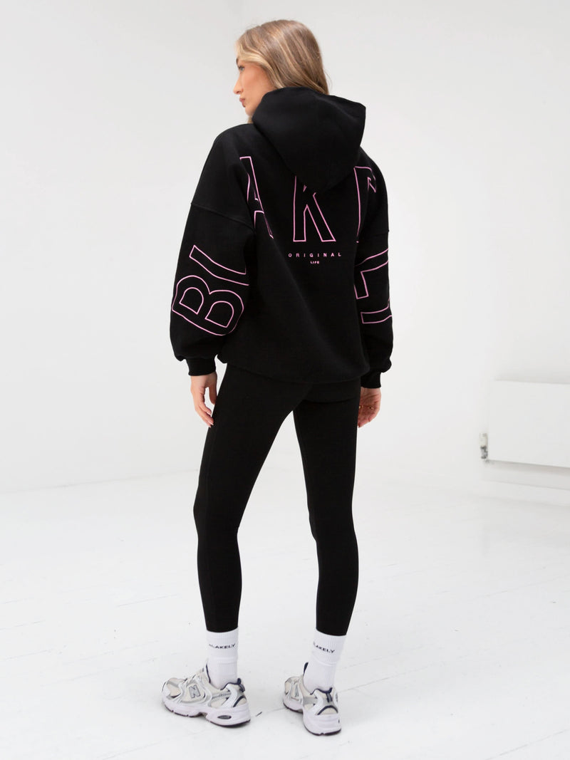 Embroidered Isabel Oversized Hoodie - Ultra Pink