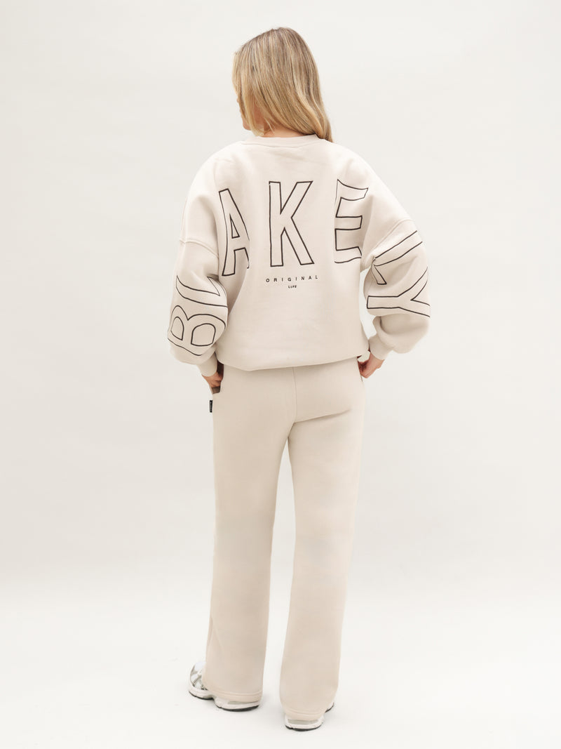 Embroidered Isabel Oversized Sweater - Soft Taupe