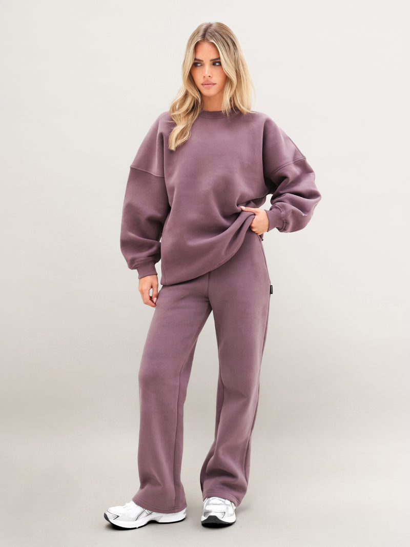 Embroidered Isabel Oversized Sweater - Washed Plum