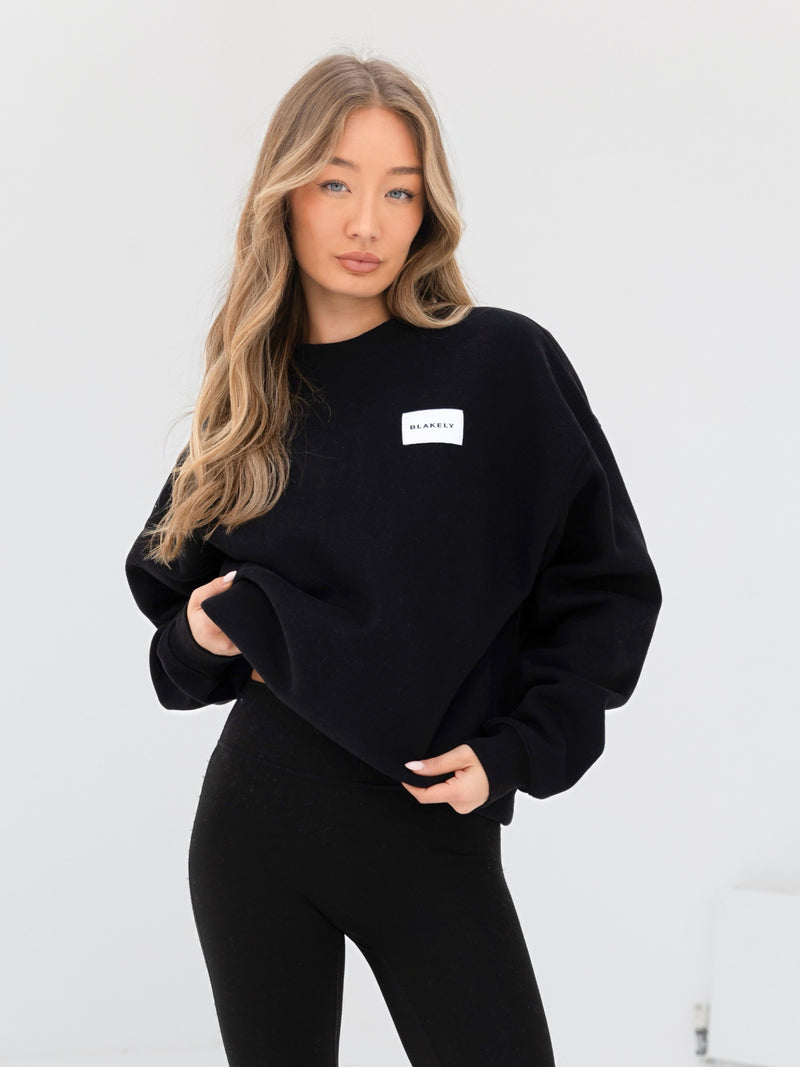 Label Oversized Sweater - Black