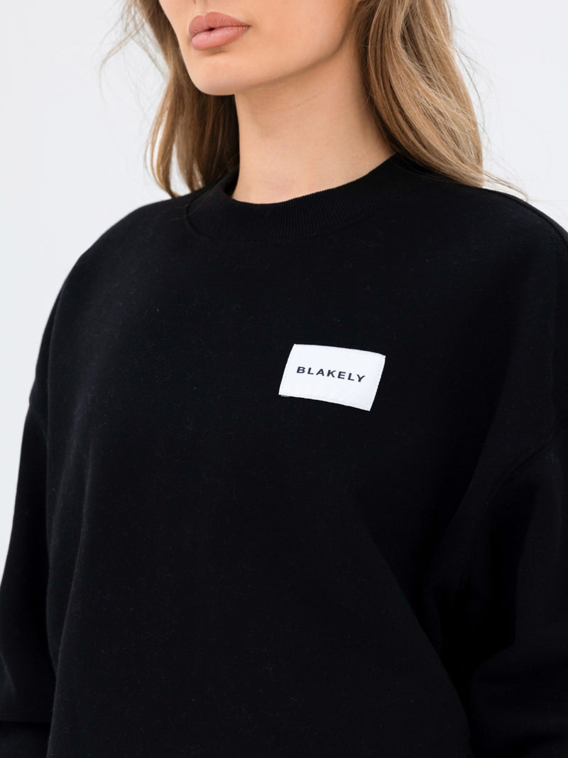 Label Oversized Sweater - Black