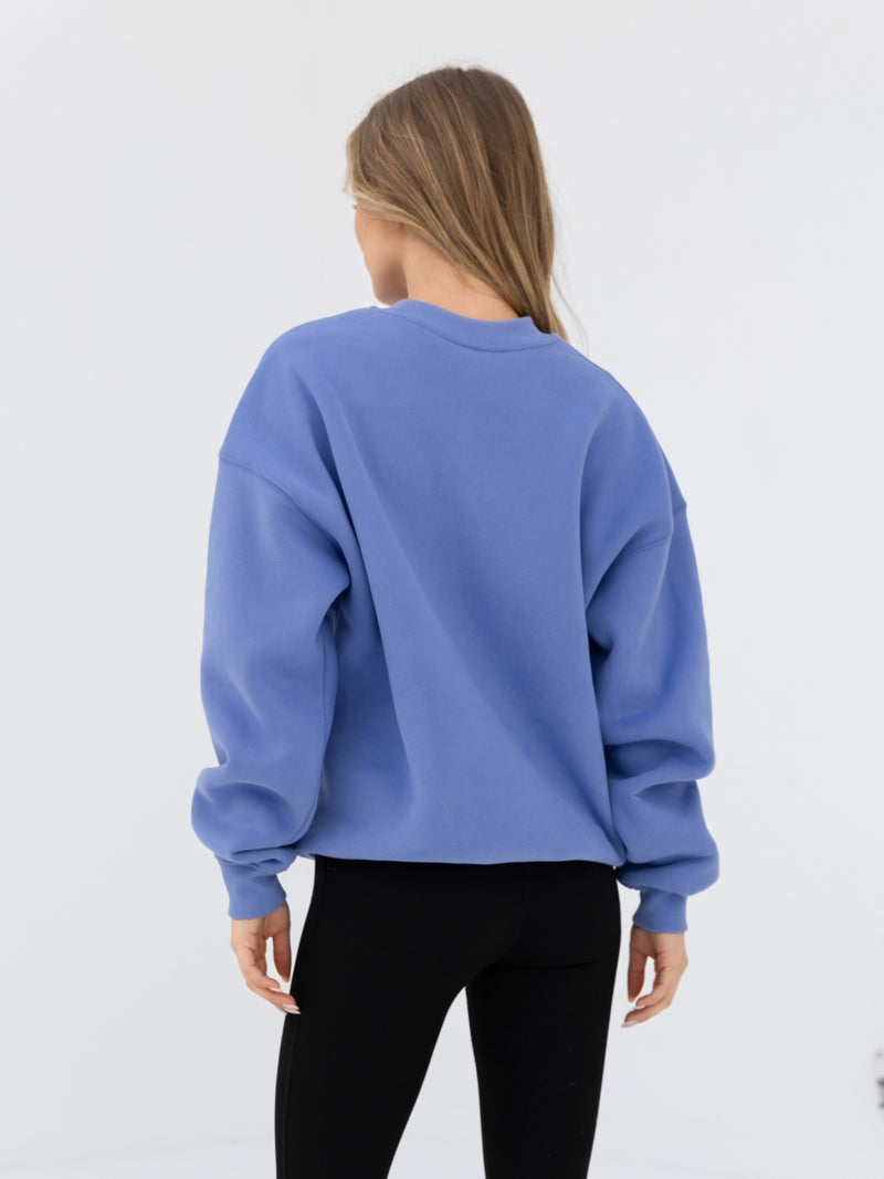 Label Oversized Sweater - Lilac Blue