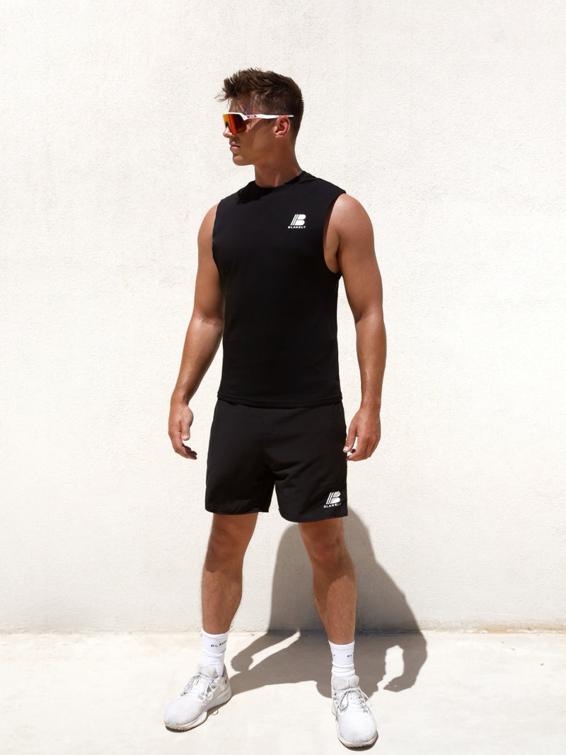 Apex Linear Sleeveless Tee - Black