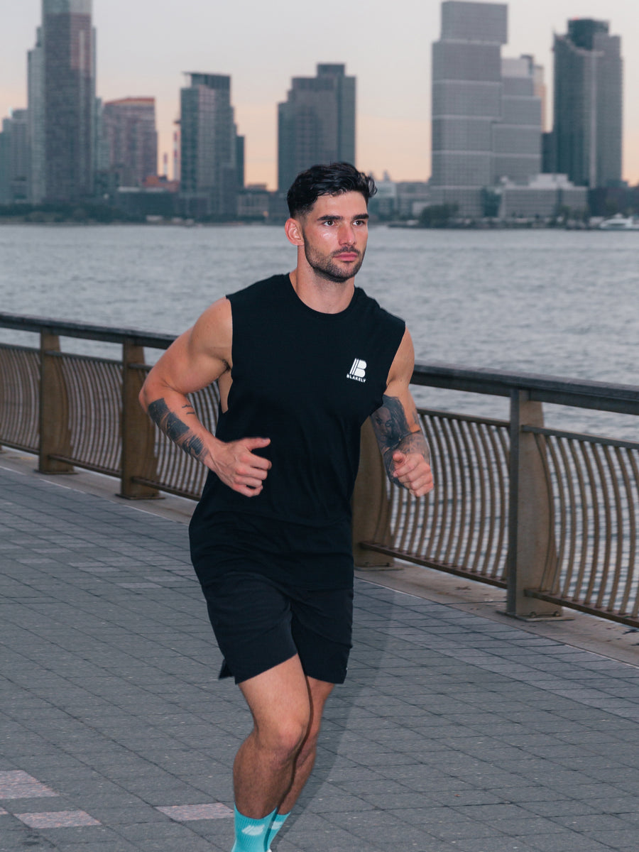 Apex Linear Sleeveless Tee - Black