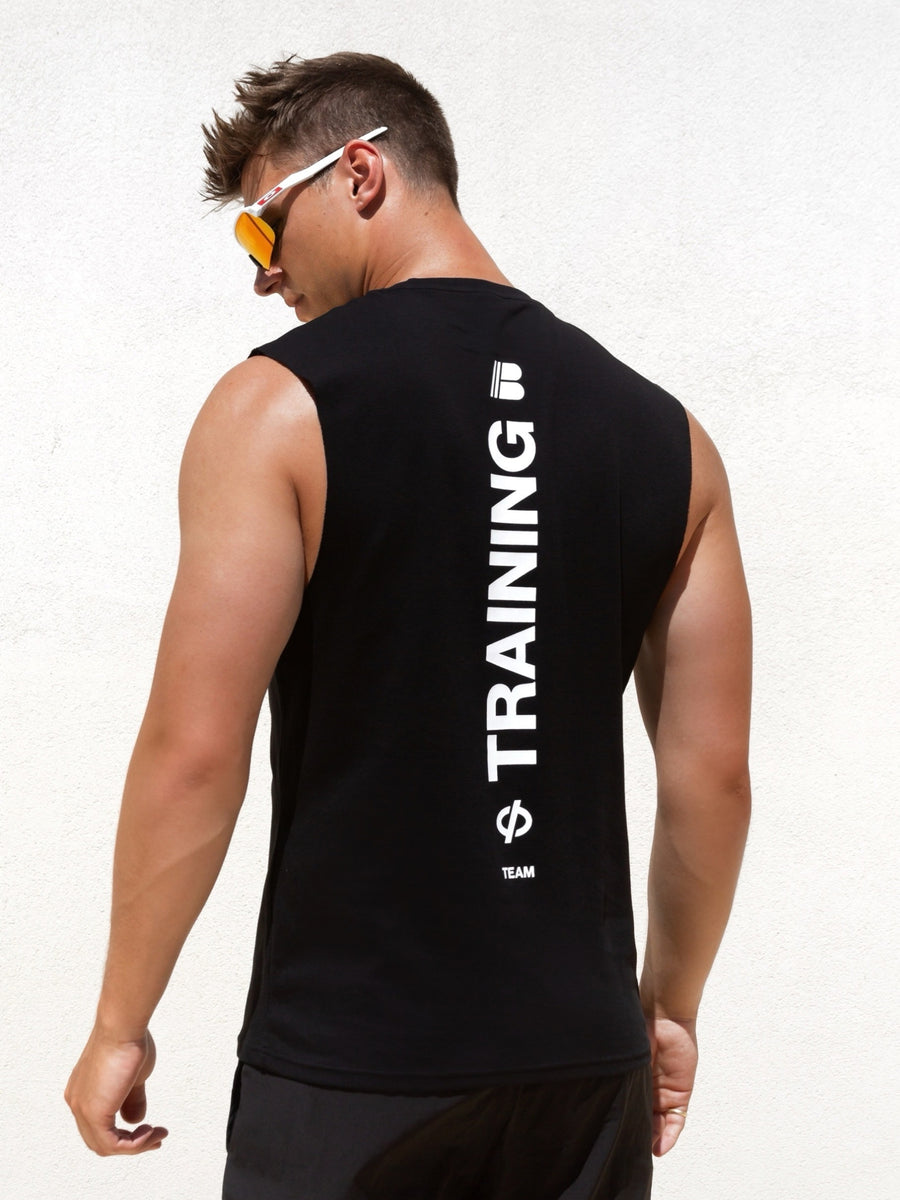 Apex Linear Sleeveless Tee - Black