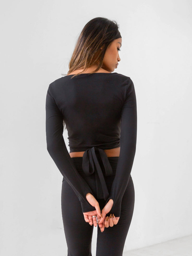 Reform Wrap Top - Black