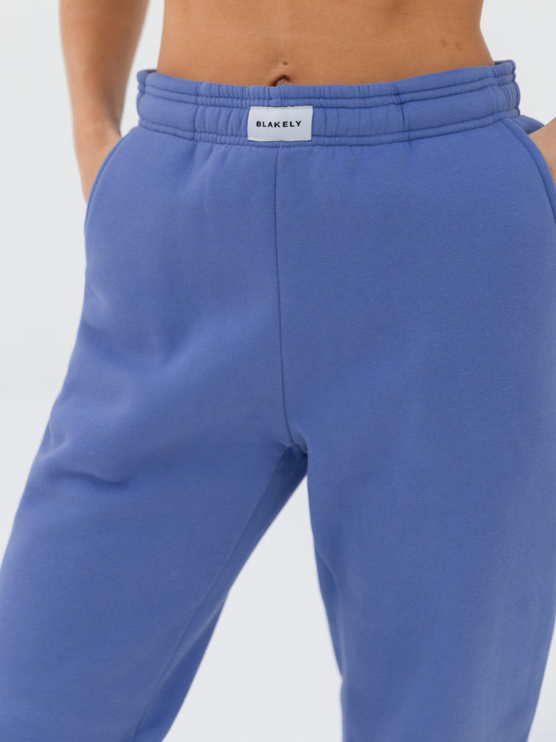 Label Sweatpants - Lilac Blue