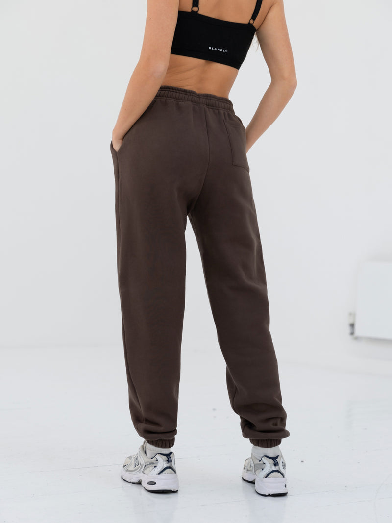 Label Sweatpants - Slate Brown