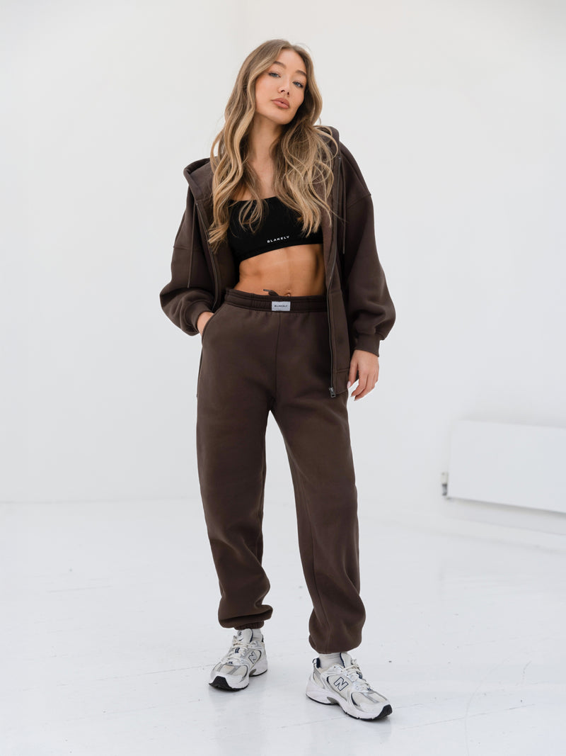 Label Sweatpants - Slate Brown