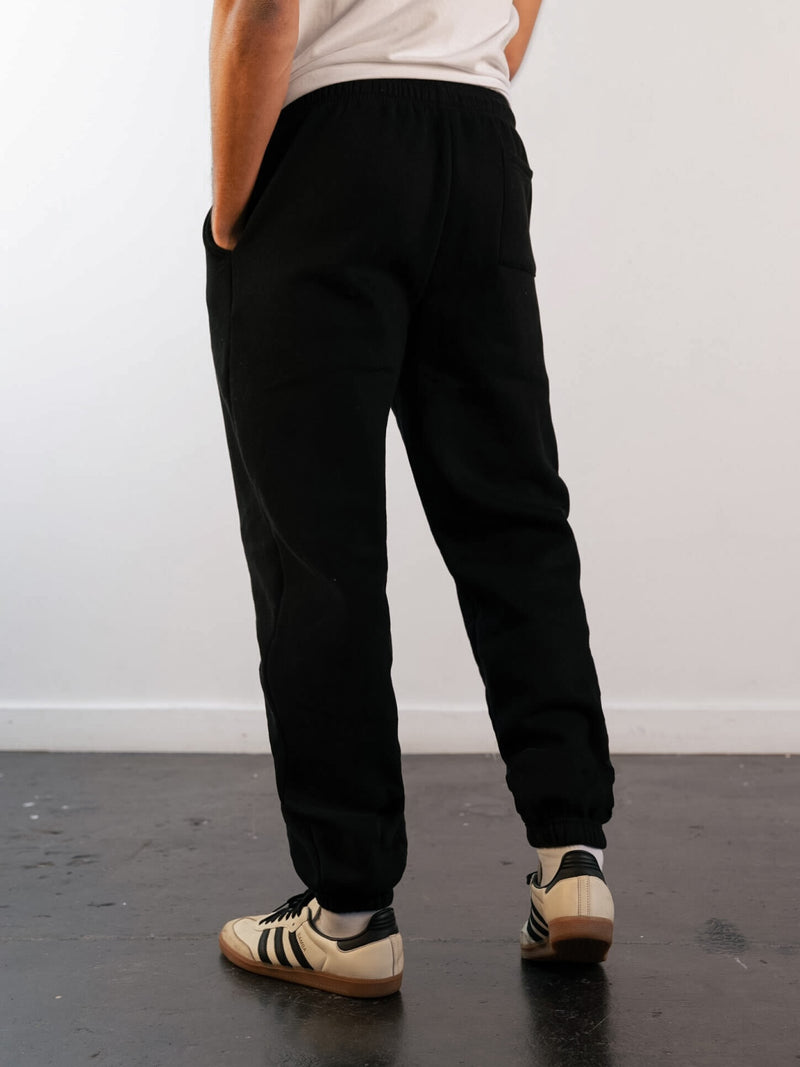 Label Relaxed Sweatpants - Black