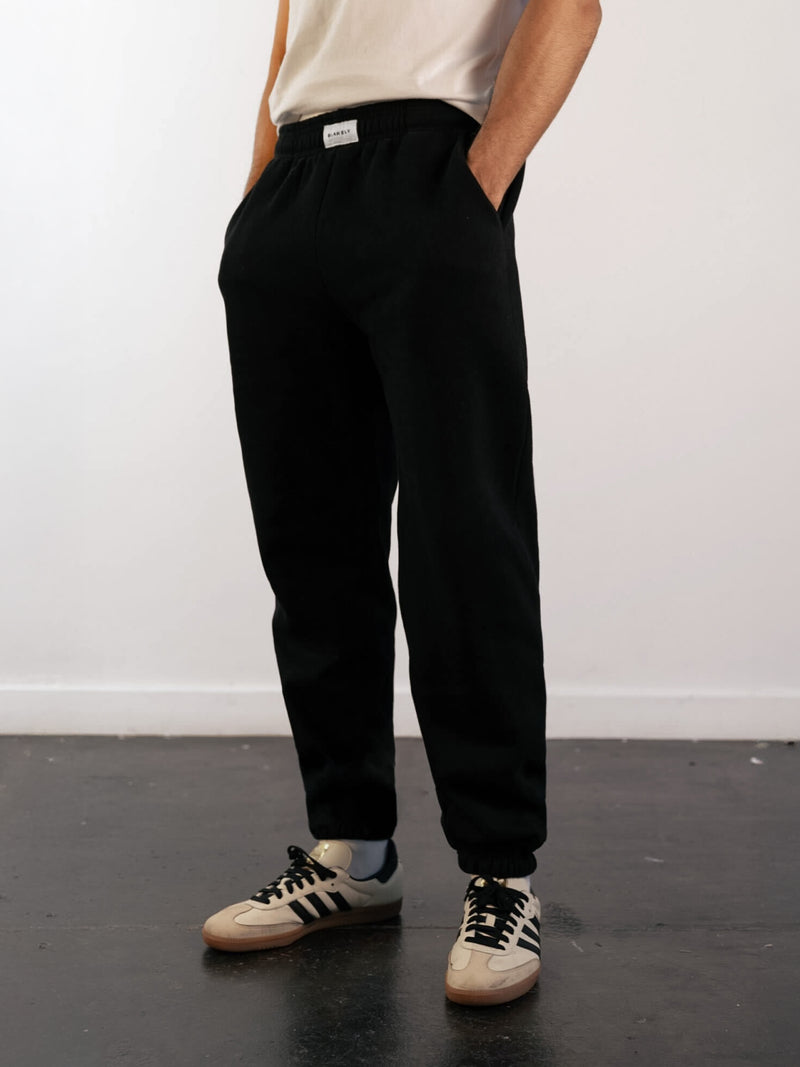 Label Relaxed Sweatpants - Black