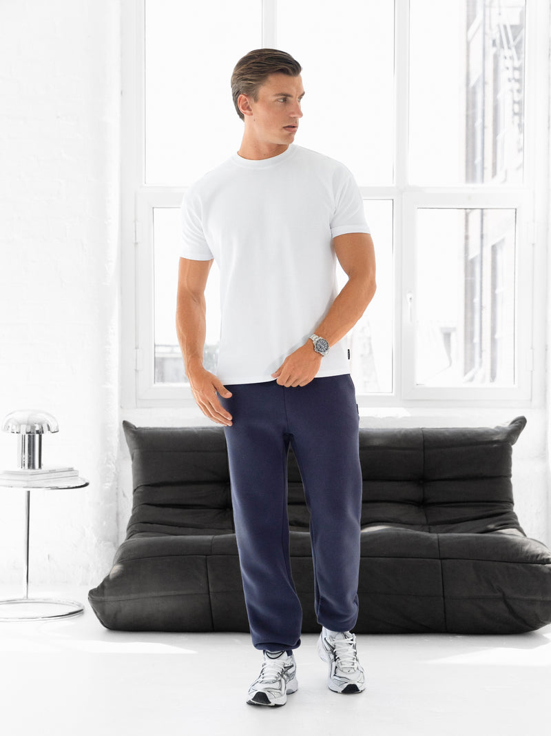 Blakely Basic Relaxed Cuffed Sweatpants - True Navy