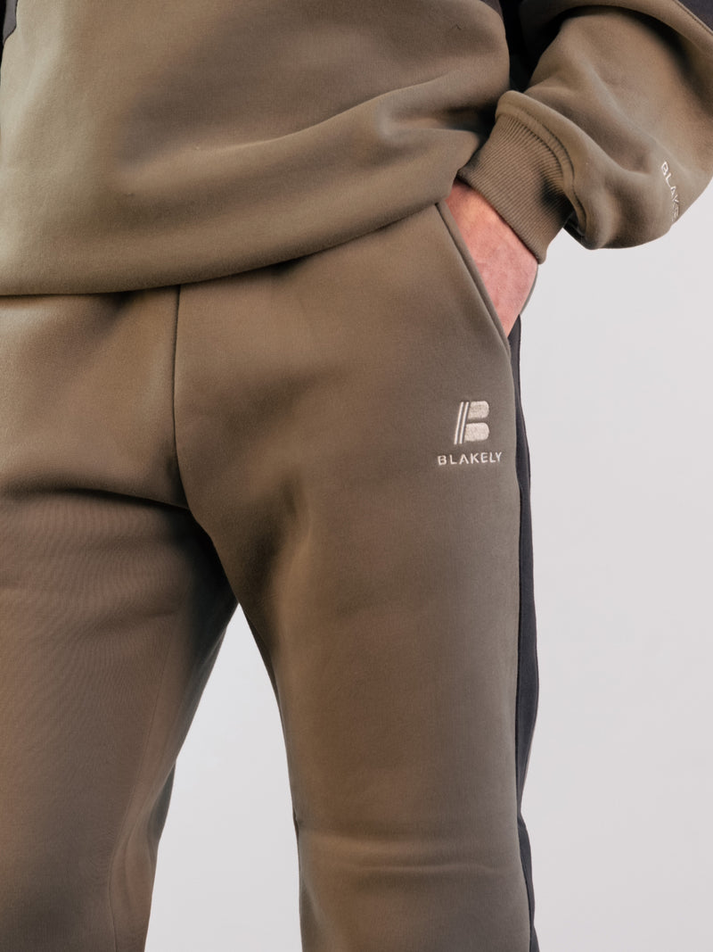 Panel Relaxed Sweatpants - Safari Green