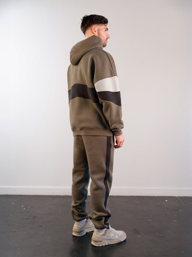 Panel Relaxed Sweatpants - Safari Green