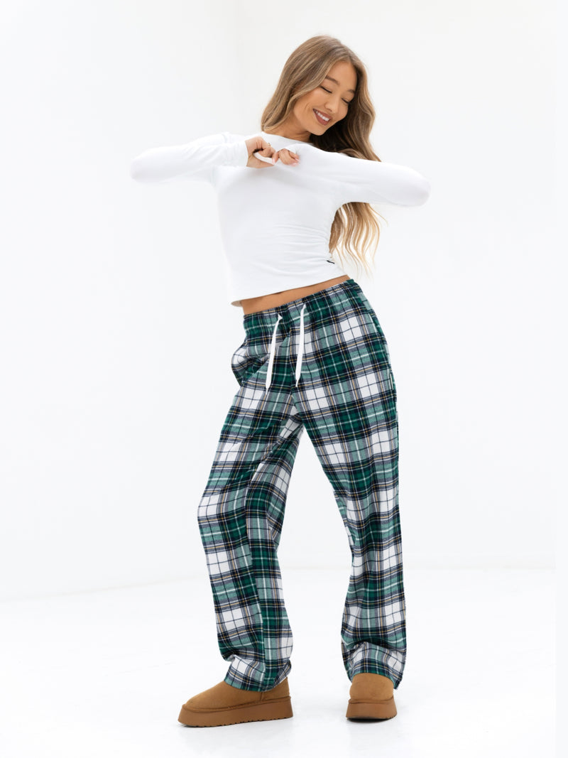 Rue Checked Trousers - Green Check