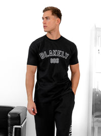 Miles Chain Stitch Relaxed T-Shirt - Black