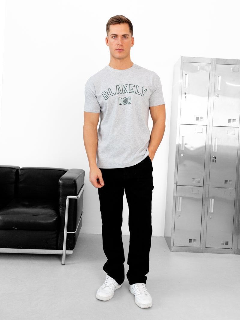 Miles Chain Stitch Relaxed T-Shirt - Marl Grey