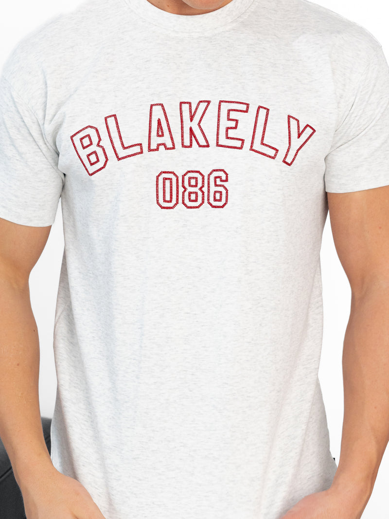 Miles Chain Stitch Relaxed T-Shirt - Marl White