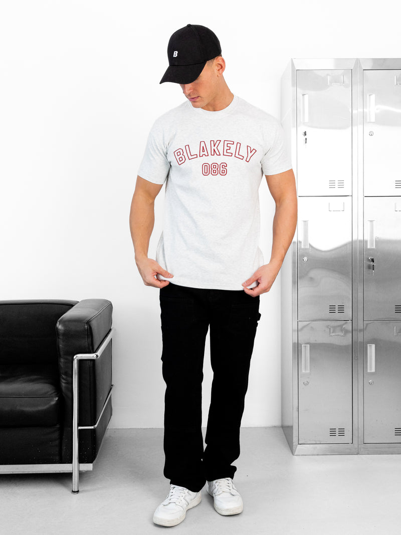 Miles Chain Stitch Relaxed T-Shirt - Marl White