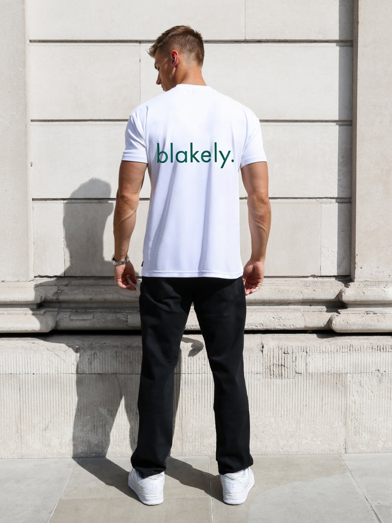 Enzo Relaxed T-Shirt - White & Deep Green