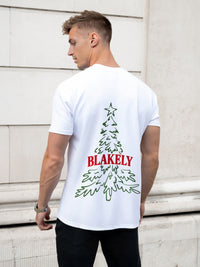 Relaxed Christmas Print T-Shirt - White
