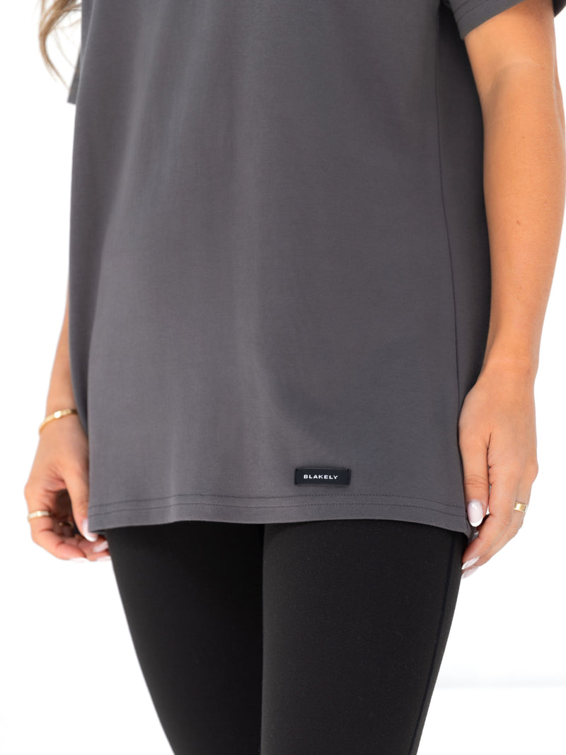 Olivia Oversized T-Shirt - Charcoal