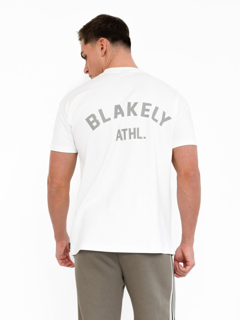 Zayd Relaxed T-Shirt - Flat White & Marl Grey