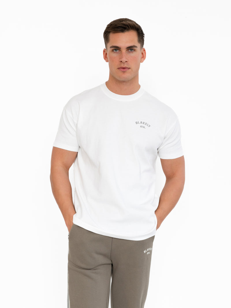Zayd Relaxed T-Shirt - Flat White & Marl Grey