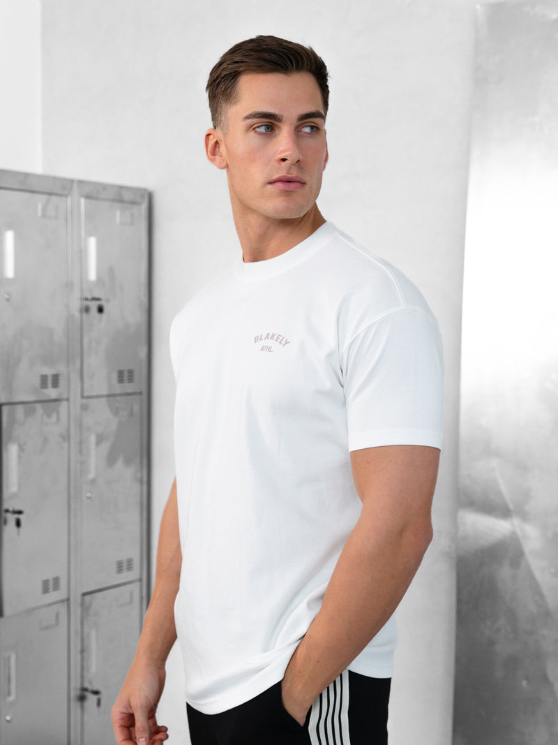 Zayd Relaxed T-Shirt - Flat White & Dusty Lilac