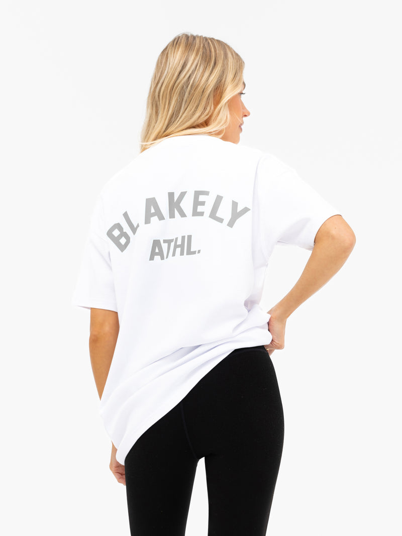 Immani Oversized T-Shirt - Flat White & Marl Grey