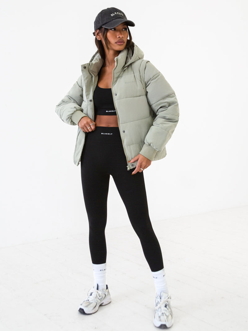 Multiway Puffer Coat 2 - Sage Green