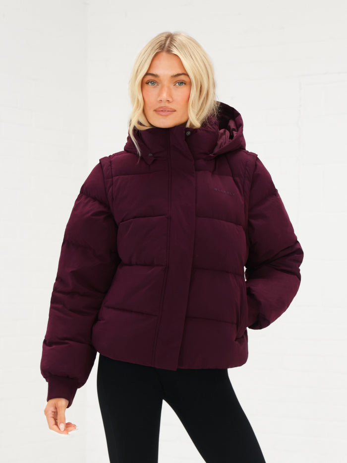 Multiway Puffer Coat 2 - Dark Cherry