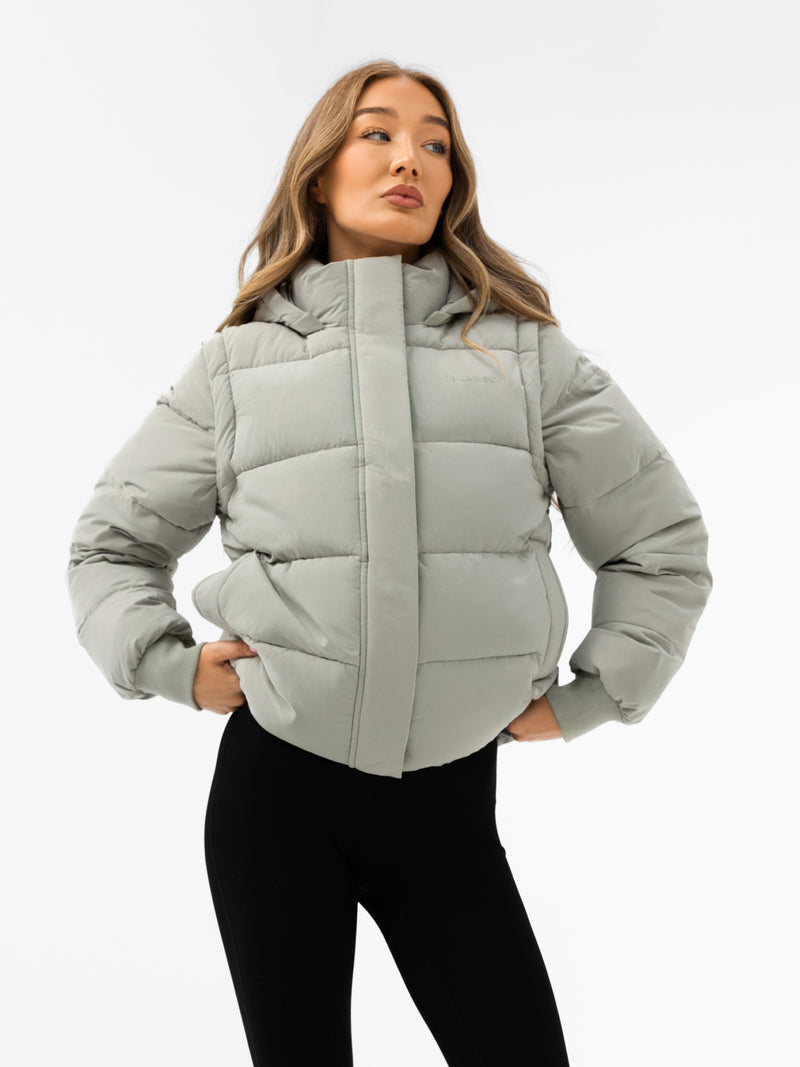 Multiway Puffer Coat 2 - Sage Green