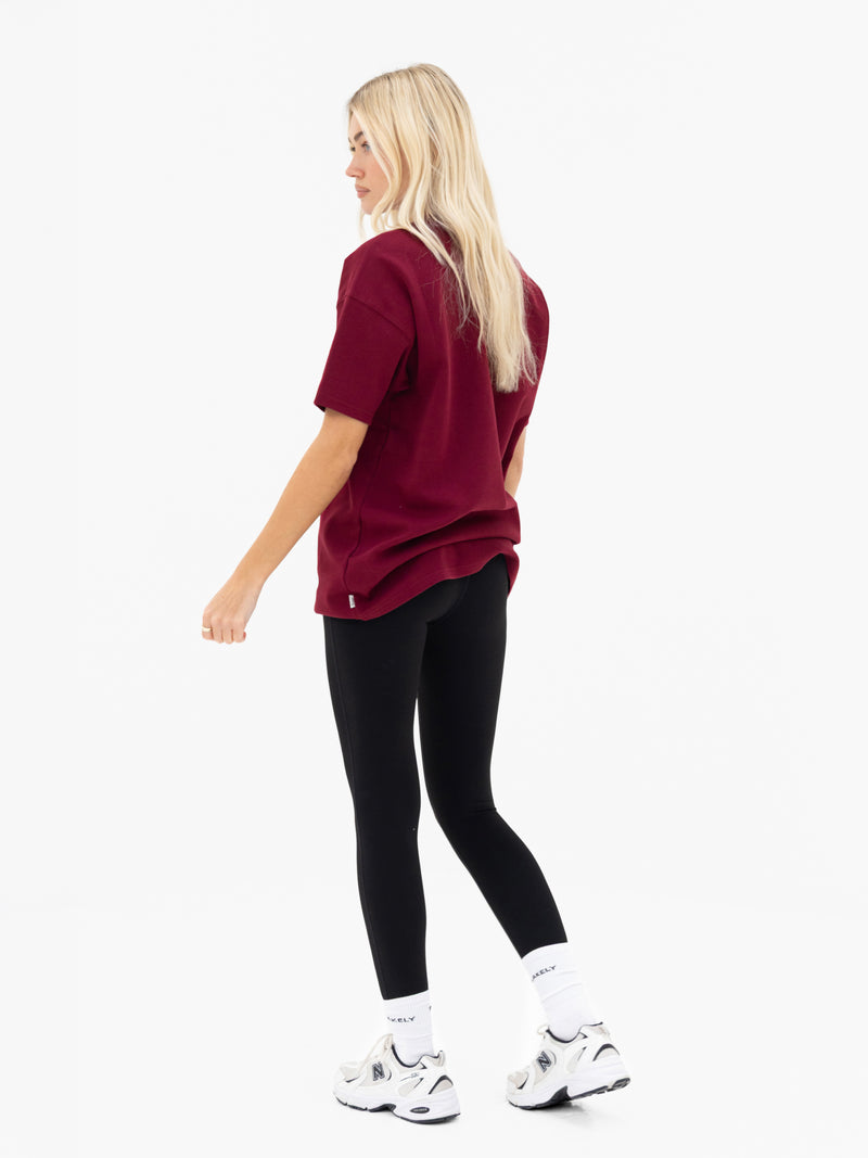 Mindy Oversized T-Shirt - Burgundy