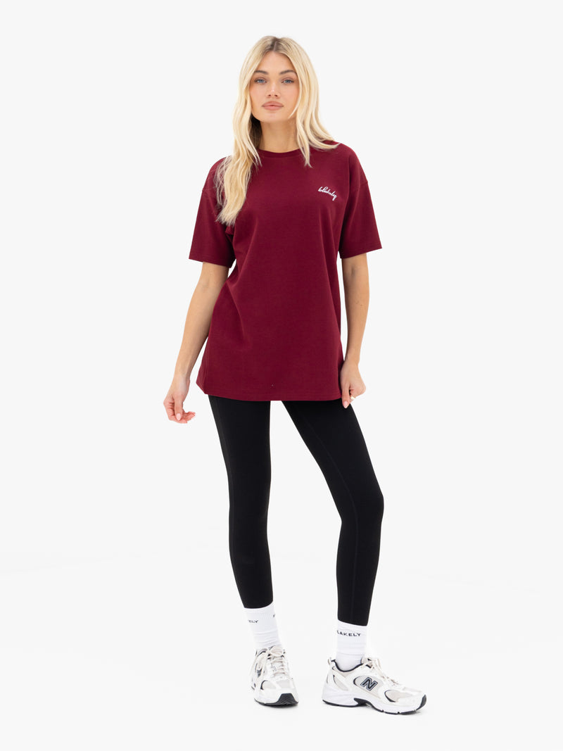 Mindy Oversized T-Shirt - Burgundy