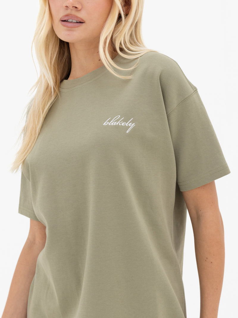 Mindy Oversized T-Shirt - Warm Olive
