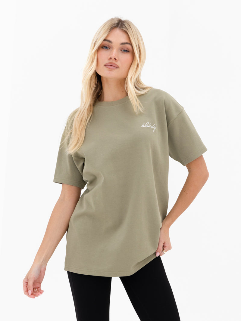 Mindy Oversized T-Shirt - Warm Olive