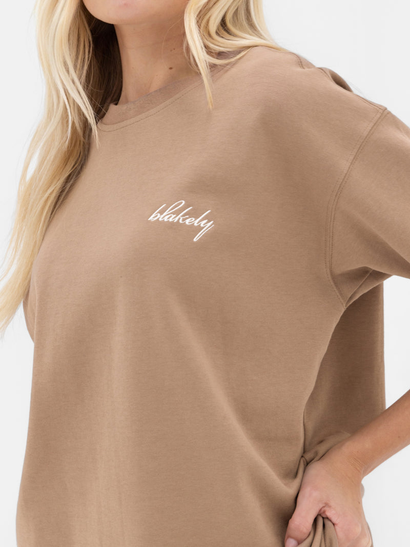 Mindy Oversized T-Shirt - Tan