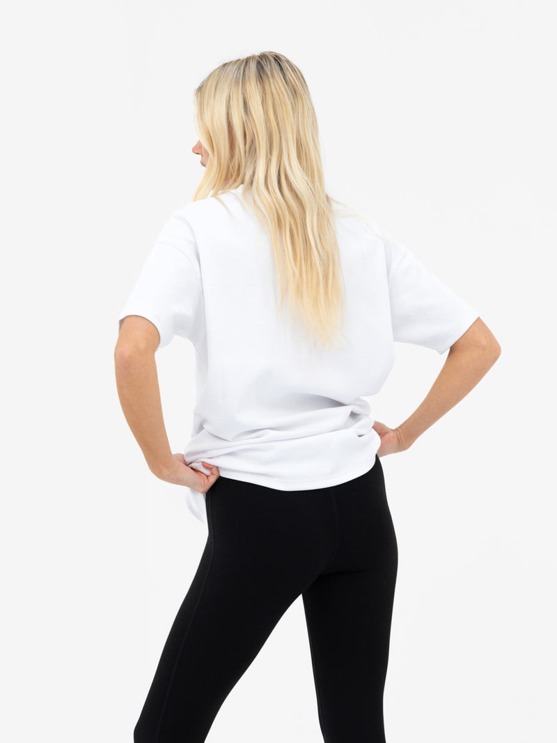 Mindy Oversized T-Shirt - White & Burgundy