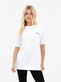 Mindy Oversized T-Shirt - White & Soft Navy